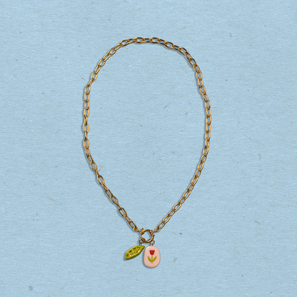 Catenella oro con coppia di ciondoli