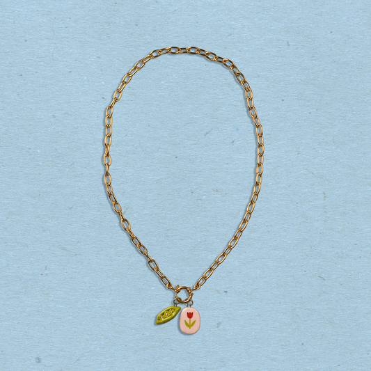 Catenella oro con coppia di ciondoli