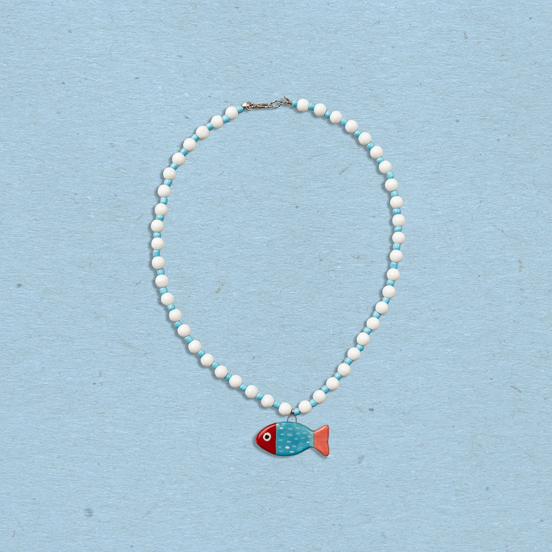 Collana con pesce azzurro