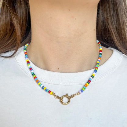 BASE COLLANA colorata con moschettone oro