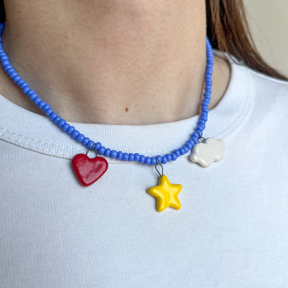 Collanina con nuvola, cuore e stellina