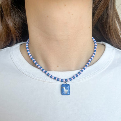 Collanina con paperella blu