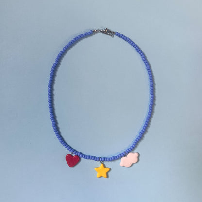 Collanina con nuvola, cuore e stellina