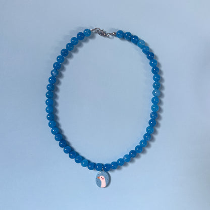 Collana blu con paperella