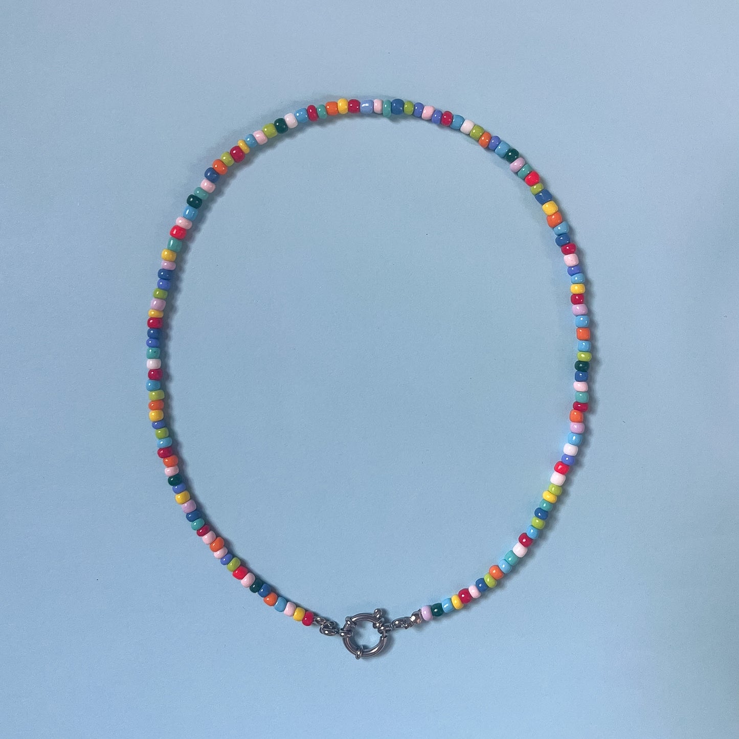 BASE COLLANA colorata con moschettone argento
