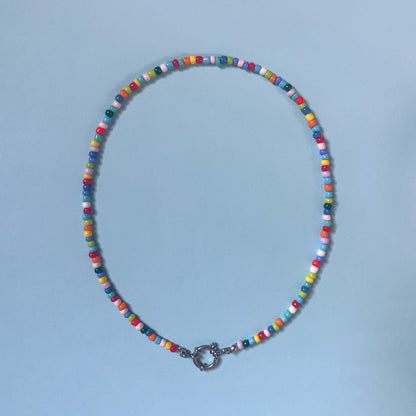 BASE COLLANA colorata con moschettone argento