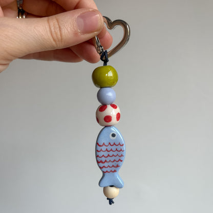 Bag charms con perline in ceramica