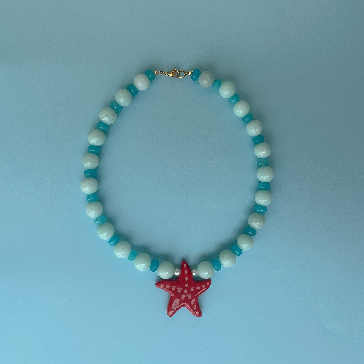 Collana con stella marina rossa