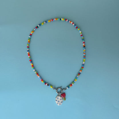 Collana colorata con ciondolo fiorellini e tulipano
