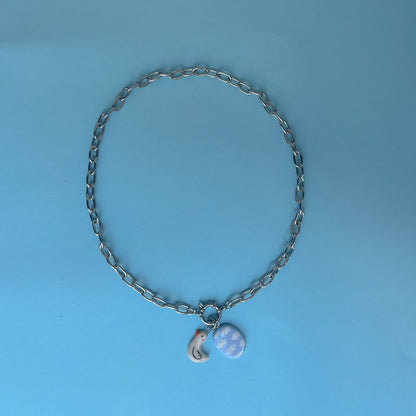Catenella argento con cielo e ochetta