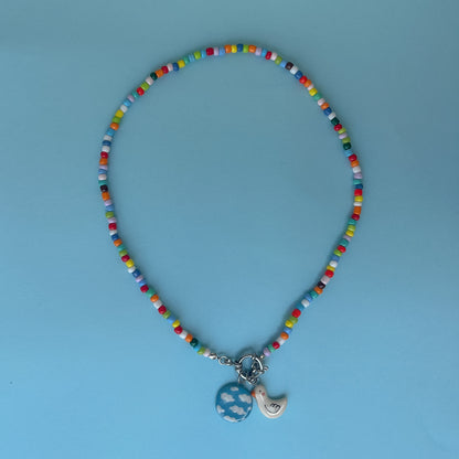 Collana colorata con ciondolo cielo e ochetta