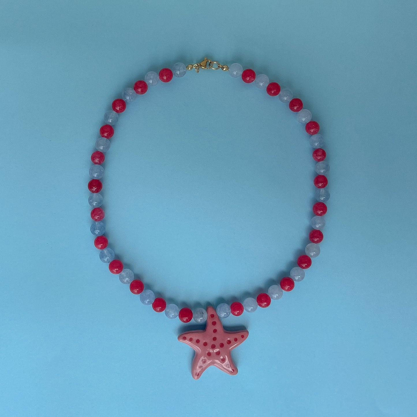 Collana con stella marina rosa
