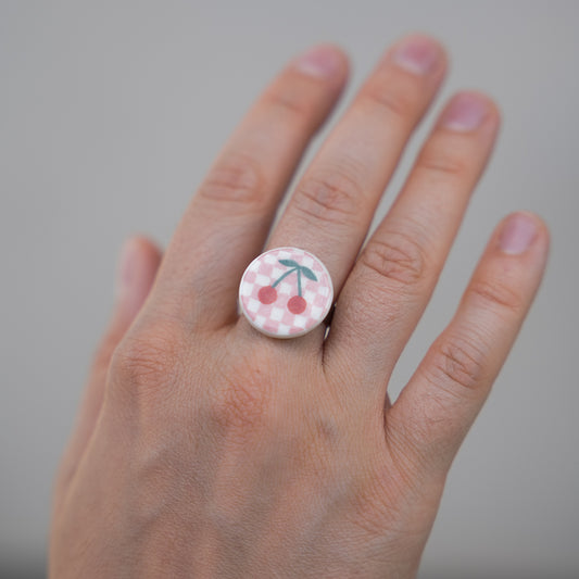 Anello tondo con ciliegie