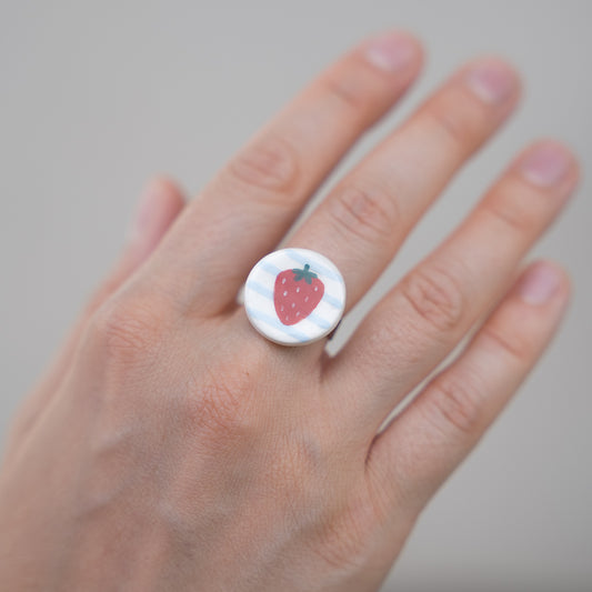 Anello tondo con fragola