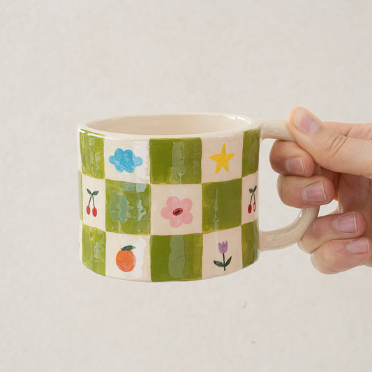 Tazza a scacchi con disegni