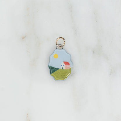 Ciondolo ovale con bordo ondulato