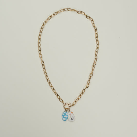 Catenella oro con cielo e ochetta