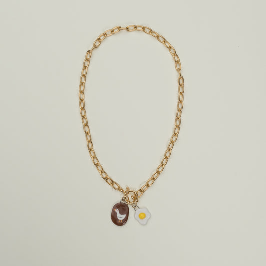 Catenella oro con ovetto e paperella