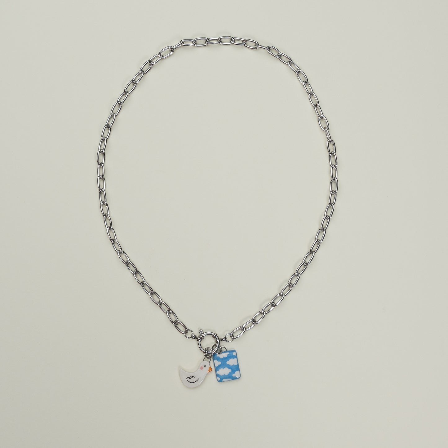 Catenella argento con cielo e ochetta