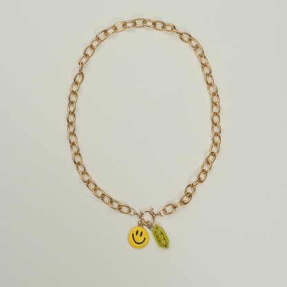 Catenella oro con smile e pisellini