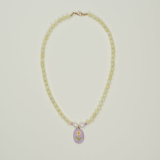 Collana con ciondolo fiore giallo