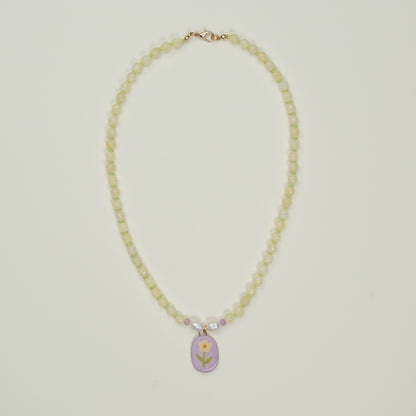 Collana con ciondolo fiore giallo