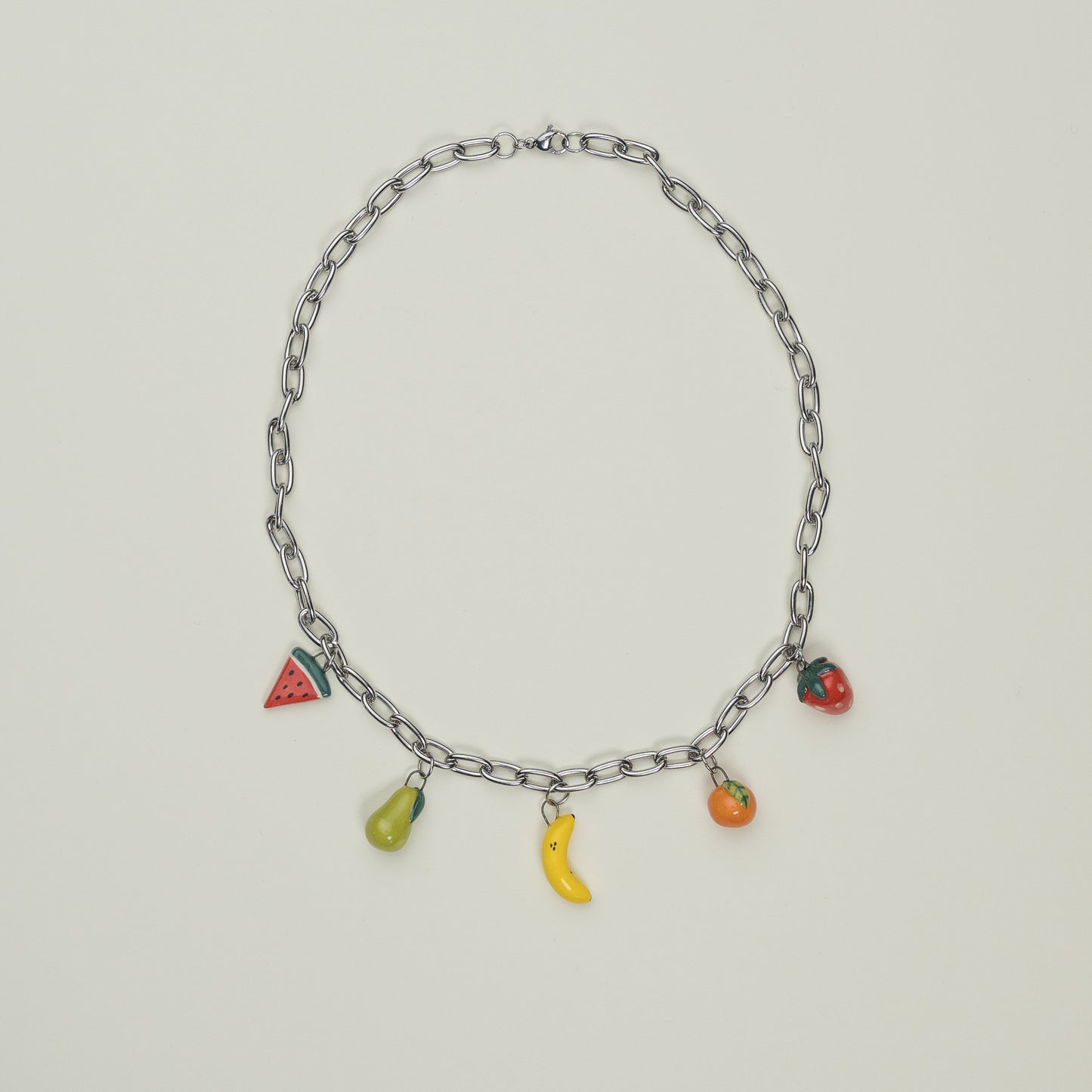 Catenella argento con ciondoli frutta