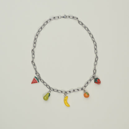 Catenella argento con ciondoli frutta