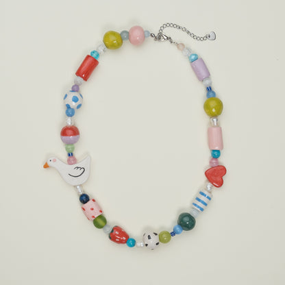 Collana con paperella e cuoricino