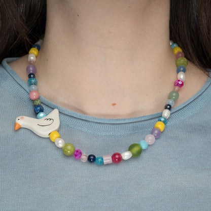 Collana colorata con paperella