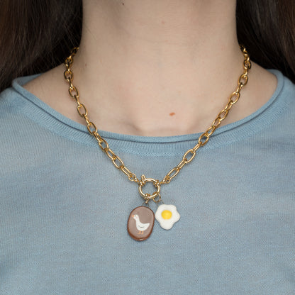 Catenella oro con ovetto e paperella