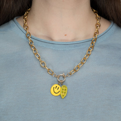 Catenella oro con smile e pisellini