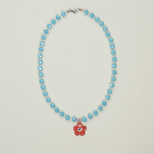 Collana con fiore rosso