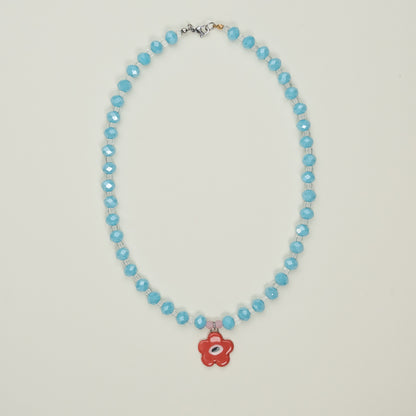 Collana con fiore rosso