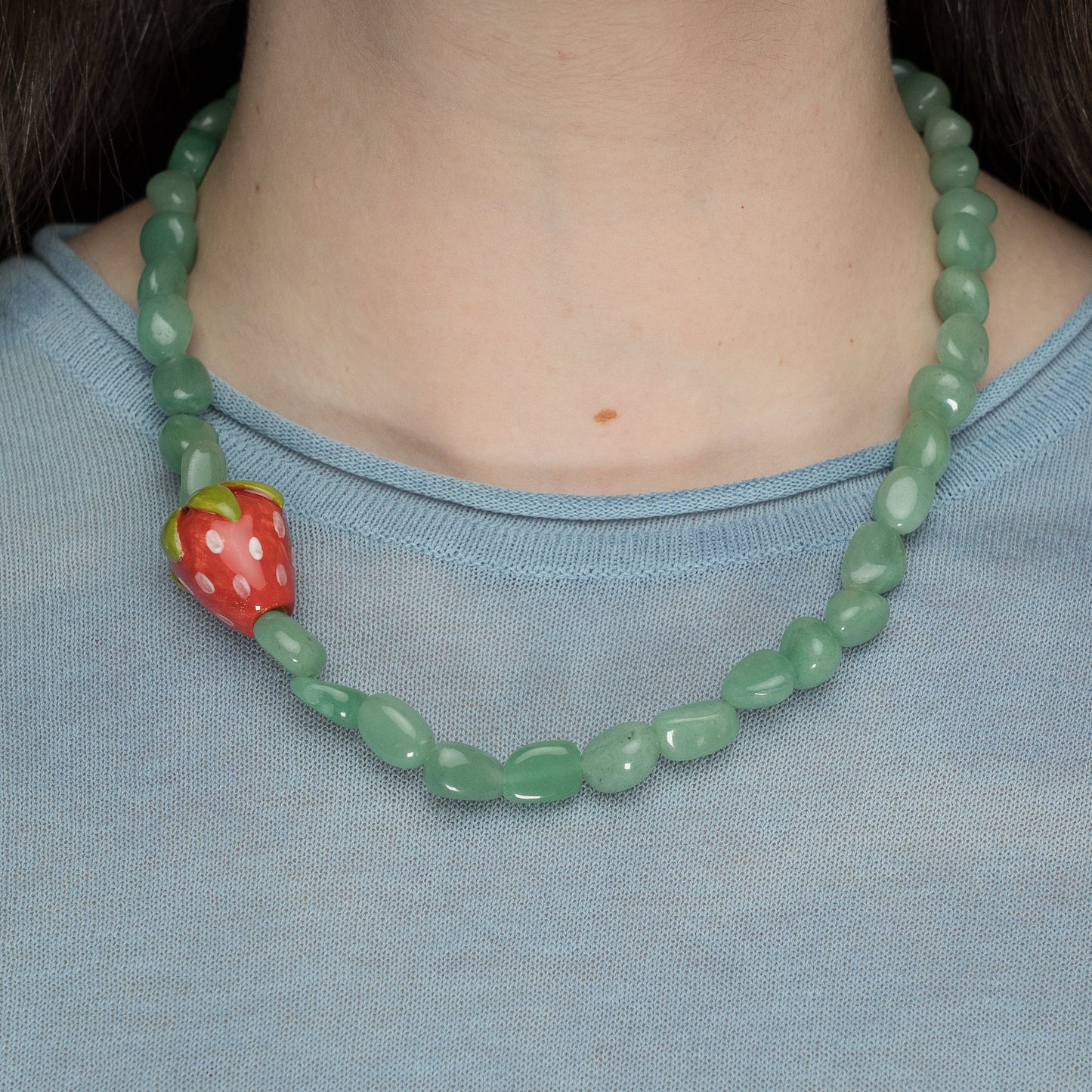 Collana con perlina fragola