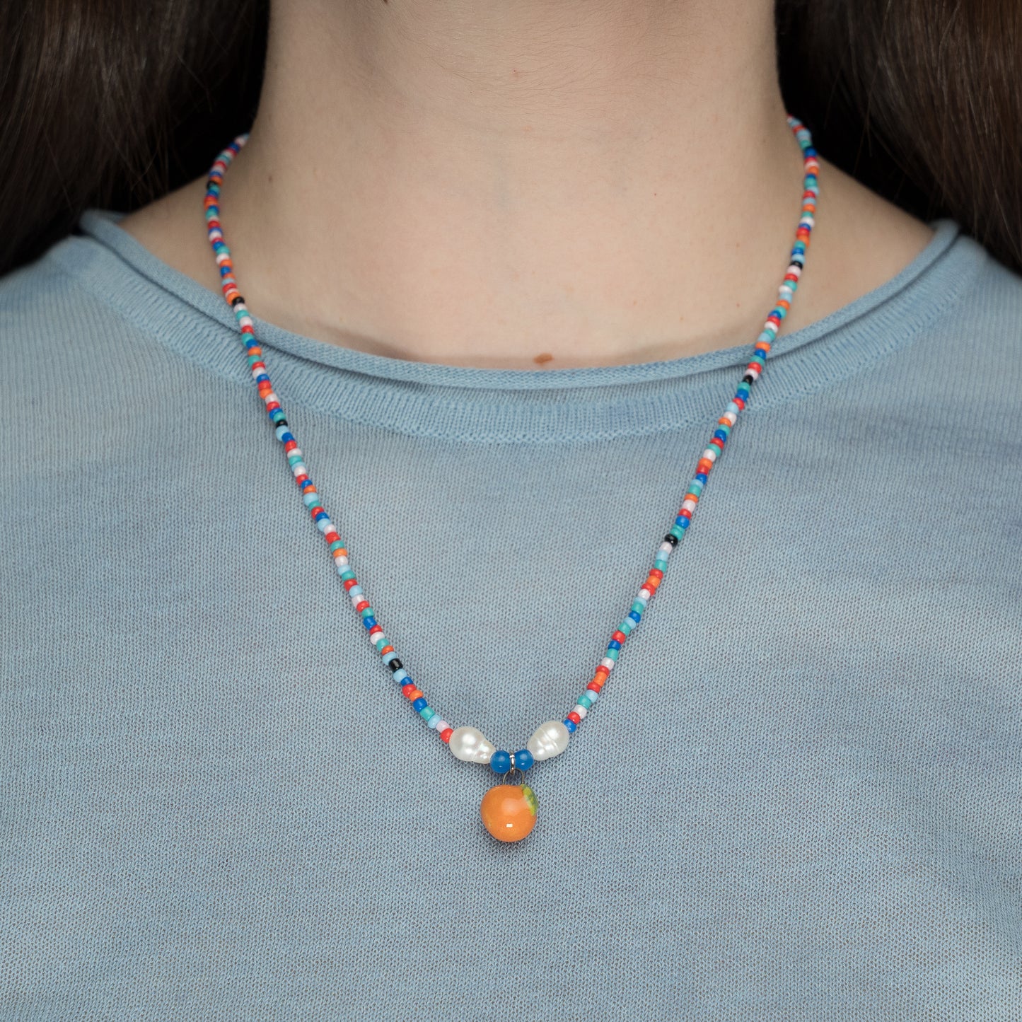 Collanina con ciondolo arancia