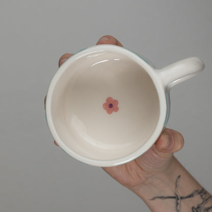 Tazza a scacchi con fiori