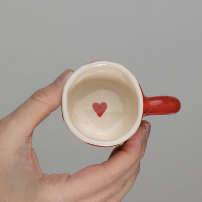 Tazzina a righe rossa e rosa